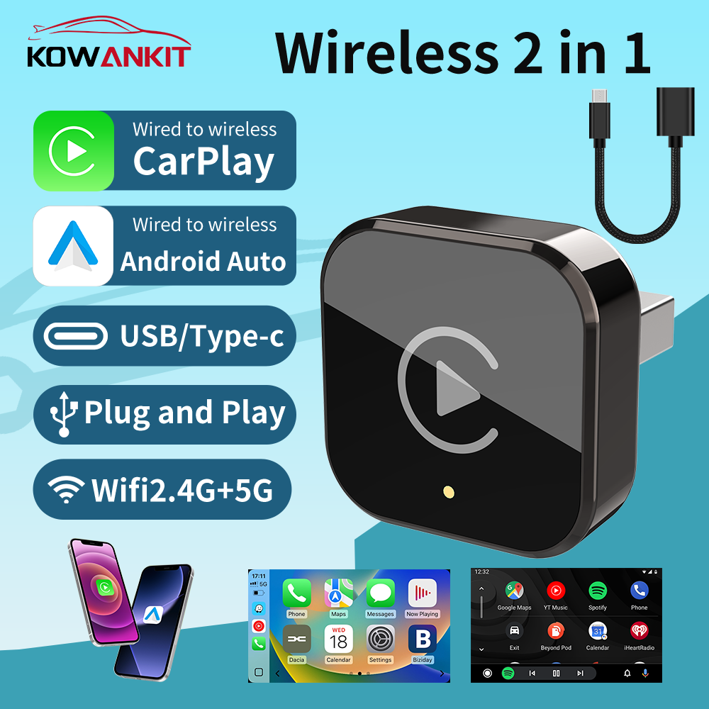 Wifi Smart Plug - Drahtloser Carplay-Adapter Android Auto 2-in-1 Smart