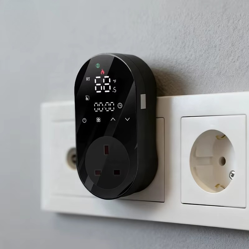 Wifi Smart Plug - Intelligenter WLAN-programmierbarer LED-Temperaturregler, Stecker, kabelloser Steckdosen-Temperaturregler,