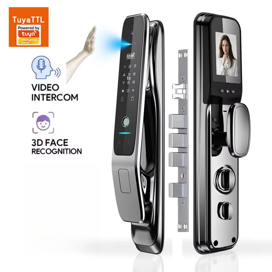 Smart Door Lock Wifi - Tuya Vollautomatisches Smart-Türschloss mit 3D-Gesichts- und