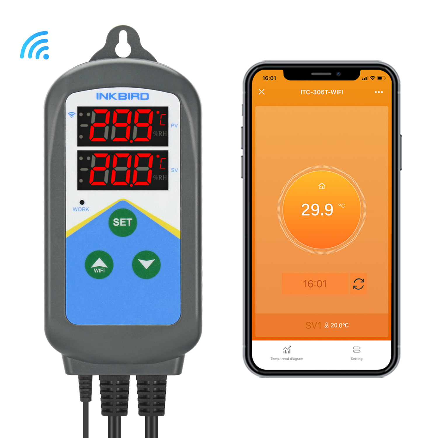 Wifi Thermostat - INKBIRD WIFI Temperaturregler ITC-306T-WIFI 24-Stunden-Zyklus Timer