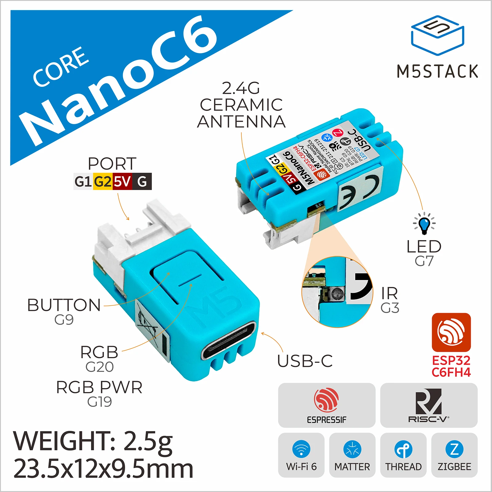 M5Stack NanoC6 ESP32-C6 Entwic – Esp32 Smart Home Kit Bewertung und Preis